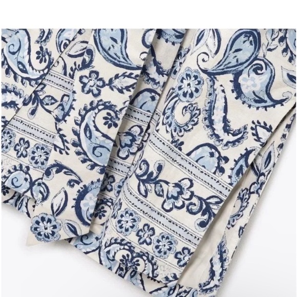 NWT Zara Linen Blend Kimono Jacket Paisley print Sz XS-S - Picture 9 of 11